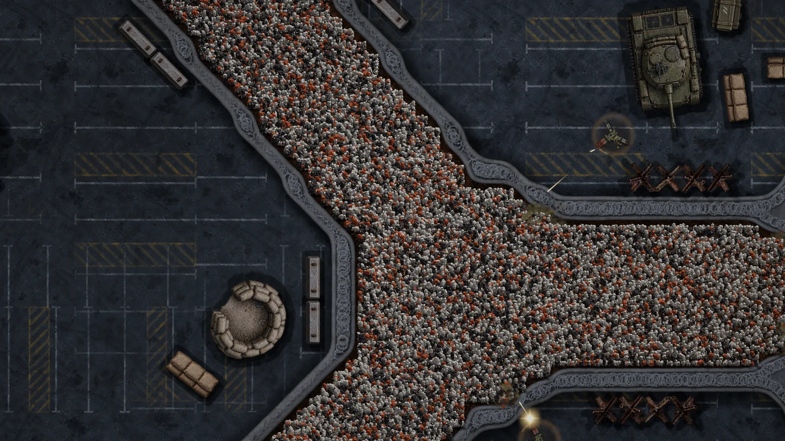 The horde merging at a junction